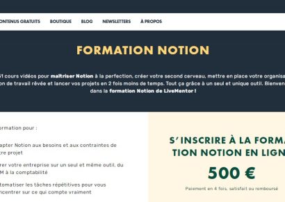 Formation Notion Livementor