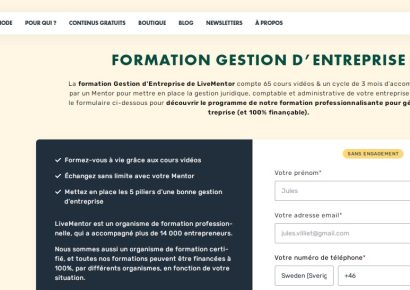 Formation Gestion d’Entreprise de LiveMentor